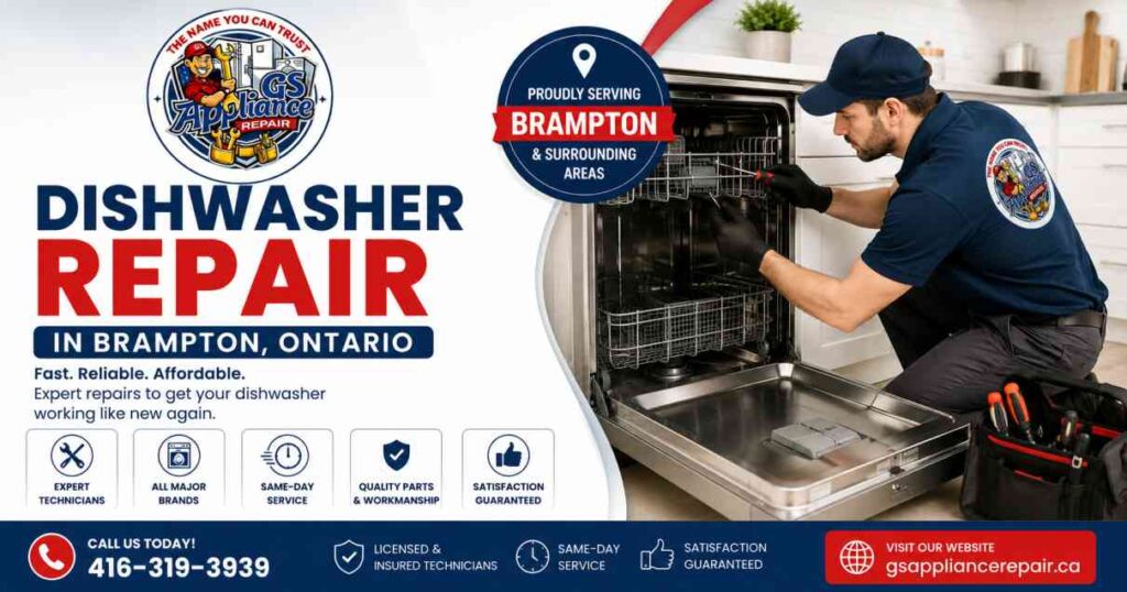 dishwasher repair in Brampton, Ontario