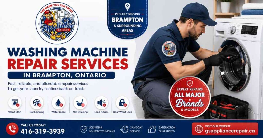 washing machine repair services in Brampton, Ontario